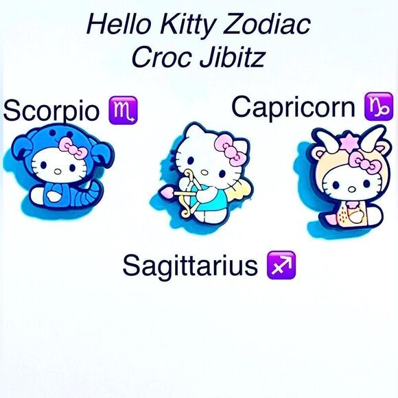 NWT HELLO KITTY ZODIAC CROC JIBITZ - *INDIVIDUALLY PRICED **BUNDLE & SAVE MORE!! - Picture 5 of 5